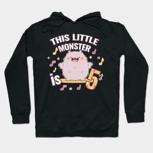 This Little Monster is Five | 5th Birthday Hoodie